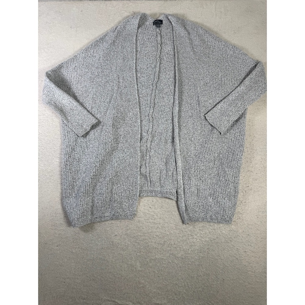 Market & Spruce Cardigan Womens S Grey Oversized Open Front Marled Knit SF1801